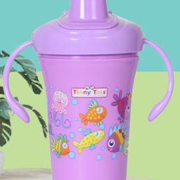 Tinny Tots Baby Unbreakable Sippy Cup Learning Sipper Feeding Feeder Spout BPA Free Bottle - (250 ml, PURPLE)-21