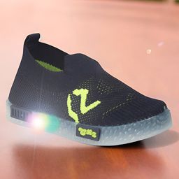 Lil Lollipop Mesh Detailed Slip On LED Shoes - Navy Blue-image-66