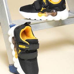 ABROS Play Big Text Designed Velcro Closure Shoes - Black & Mustard-picture-30