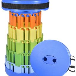 Ji and JaPlastic Portable Adjustable Foldable Stool for Indoor, Outdoor, Camping, Picnic, Gardening Travel Heavy Quality Material (Rainbow Color) - 15 Cm, 10 Cm, Multicolor-picture-24