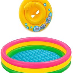 Enorme Inflatable 3 Feet Swimming Water Pool Bath Tub with Baby Float Ring for Kids-30