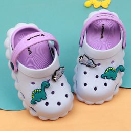 Cute Walk by Babyhug Clogs With Dino Applique & Back Strap - Purple-picture-47