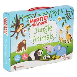 Popcorn Games & Puzzles Magnet Stickers Jungle Animal Adventure 30+ Magnetic Stickers & 2 Play Scenes | Educational Toy for Kids age 3 and Above-image-44