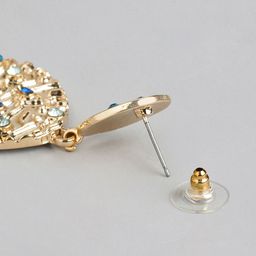Forever New Gold Plated Artificial Stones Studded Contemporary Drop Earrings image 4