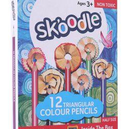 Skoodle Triangular Mini Colour Pencils Pack Of 12 - Multicolor image 2