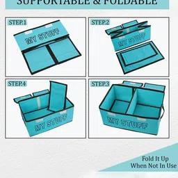 Kuber Industries Green & Black 3 Pieces Printed Drawer Organisers With Lid image 3