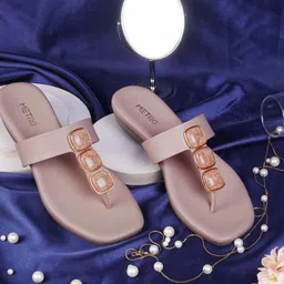 Metro Women Open Toe Flats with Buckles-image-61