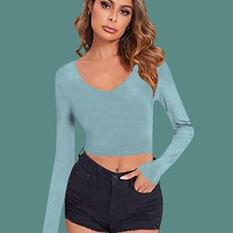 Dream Beauty Fashion Solid Scoop Neck Crop Top-image-97