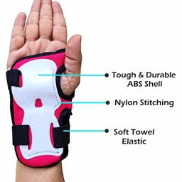 Jaspo Secure Hybrid Wrist Guards for Skating Cycling, Skateboarding Roller Skating Inline Skate Running Pink - Small image 3
