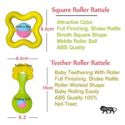 Enorme Colorful Non-Toxic Plastic  Attractive Sound Rattle Toy Set for New Born Babies  Pack of 7 - Multicolour image 3