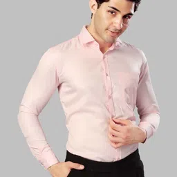 UR ETHICS Men Pink Self Design Slim Fit Premium Semiformal Shirts-picture-44