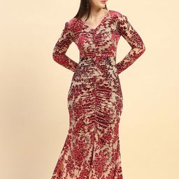 Global Republic Floral Print Net Bodycon Midi Dress-47