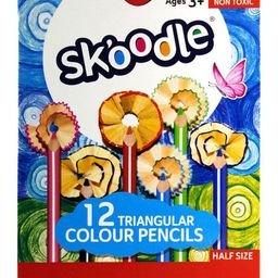 Skoodle Triangular Mini Colour Pencils Pack Of 12 - Multicolor image 5