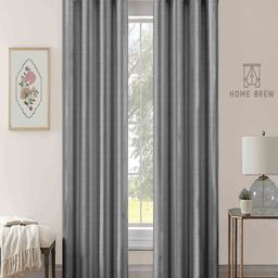 Aura Grey 2 Pieces Printed Black Out Door Curtains-image-86