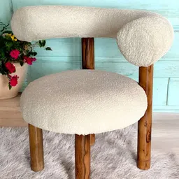 Ikiriya Off White Wooded Lounge Chair-image-7