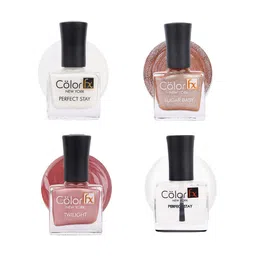 Color Fx Set Of 4 Perfect Stay+Sugar Baby+Twilight Nail Enamels 9ml Each-image-1