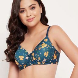Clovia Teal Printed Bra-picture-39