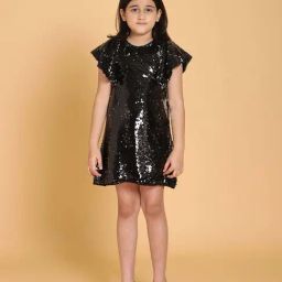 Piccolo Kids Black Embellished Regular Fit Dress-image-99