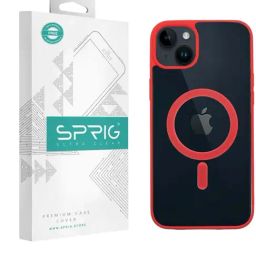 Sprig Transparent Magnetic Back Cover for APPLE iPhone 14 (Red)-image-75