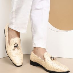 House of Pataudi Men Woven Design Loafers-image-35