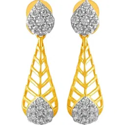 P.C. Chandra Jewellers 14KT (585) Yellow Gold and Diamond Drop Earrings for Women-picture-5