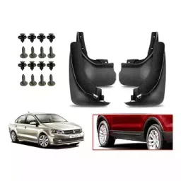Auto Pearl Front and Rear Mud Guard For Volkswagen Vento (Black) Set of 4 Pcs-14