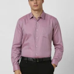 Van Heusen Purple Cotton Regular fit Textured Shirt-image-45