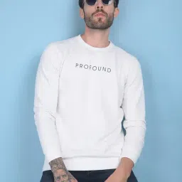 Crimsoune Club White Regular Fit Printed Sweatshirt-27