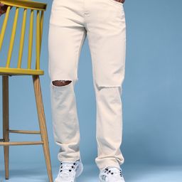 HERE&NOW Men Slim Fit Slash Knee Stretchable Jeans-image-74