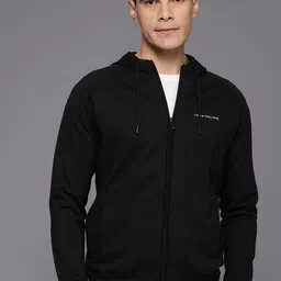 Louis Philippe Brand-Logo Print Hooded Sweatshirt-picture-37