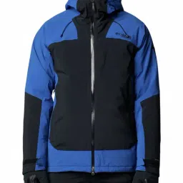 Columbia Blue Slim Fit Colour Block Sports hoodie-image-9