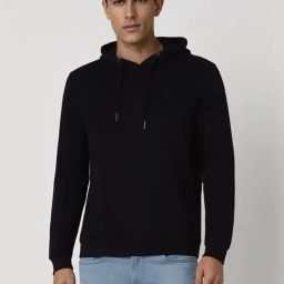 Van Heusen Black Regular Fit Hooded Sweatshirt-image-53