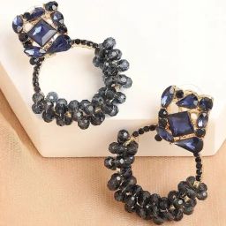 Sohi Gold Plated Designer Stone Party Drop Earrings-45