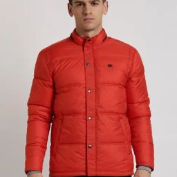 Peter England Red Regular Fit Quilted Hooded Jacket-picture-31