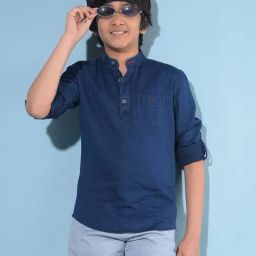 Crimsoune Club Kids Blue Solid Full Sleeves Shirt-image-20