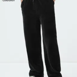 The Souled Store Black Cotton Solid Mid Rise Joggers-picture-44