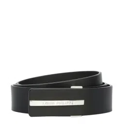 Louis Philippe Black Leather Waist Belt for Men-35