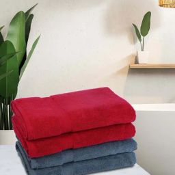 Bianca Paradiso Red & Grey 100% Cotton 500 GSM Bath Towels - Set of 4-image-83