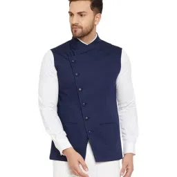 Hypernation Navy Regular Fit Waistcoat-41