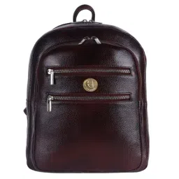 HiLEDER 100% Genuine Premium Ndm Leather Spacious Formal 11.5 In Backpack Laptop Office Bag (Brown)-picture-37