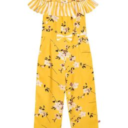 Budding Bees Kids Yellow Printed Jumpsuit-image-20