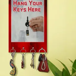 999Store Red & Grey MDF Decorative Wall Mount Key Holder - Set of 1-21