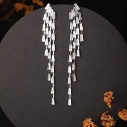 Aatmana Rose Gold-Plated & CZ Stone-Studded Contemporary Dangler Earrings-19