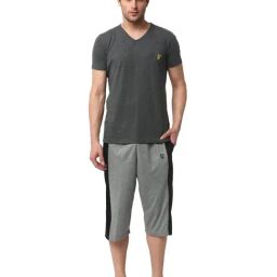 Vimal Jonney Dark Grey T-Shirt & Capris-image-95