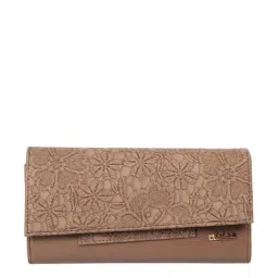 Mochi Brown Embroidered Bi-Fold wallet for Women-image-7