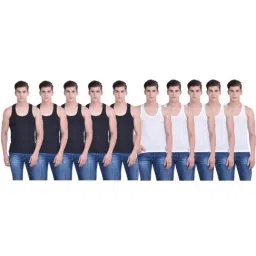 Dollar Bigboss Multicolored Cotton Regular Fit Vests (Pack of 10)-image-100