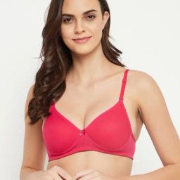 Clovia Pink Padded Bra-image-33