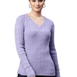 Global Republic Purple V Neck Pullover-image-58