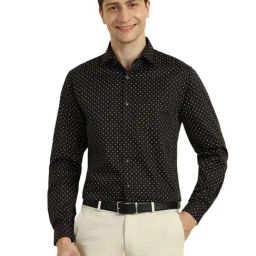 Allen Solly Black Cotton Slim Fit Printed Shirt-image-15