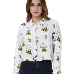 The Souled Store White Peanuts: Buddies Printed Shirt-image-70